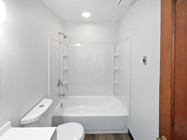 264 Lawrence Ave, Columbus, OH 43228 - bathroom featuring vanity, shower / bath combination, and wood finished floors