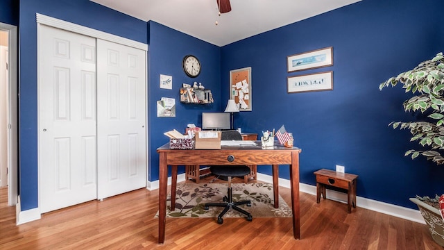 452 Jefferson Rd, Newark, OH 43055 - office space featuring wood finished floors and a ceiling fan