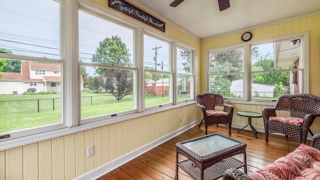 452 Jefferson Rd, Newark, OH 43055 - sunroom / solarium with plenty of natural light, wood-type flooring, and wooden walls