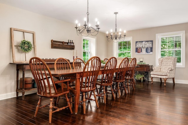 8622 Lott Rd, Marengo, OH 43334 - dining area featuring a chandelier, hardwood / wood-style floors, and plenty of natural light