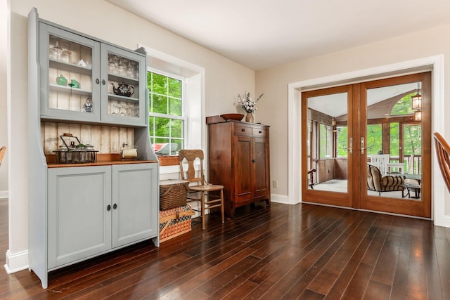 8622 Lott Rd, Marengo, OH 43334 - sitting room with french doors and dark wood finished floors