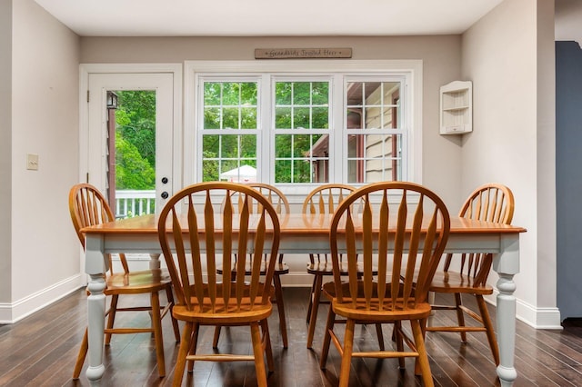 8622 Lott Rd, Marengo, OH 43334 - dining area with baseboards and dark wood-style flooring