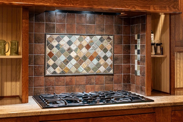 8622 Lott Rd, Marengo, OH 43334 - kitchen with black gas cooktop and tasteful backsplash