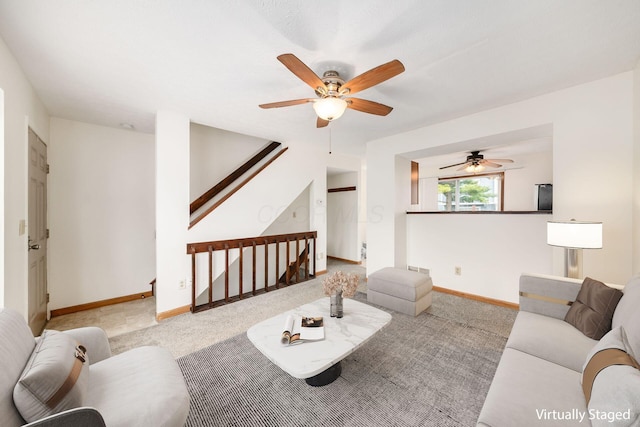 884 Annagladys Dr Unit F2, Columbus, OH 43085 - living area featuring ceiling fan and carpet