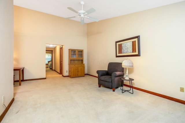 154 Oak Creek Pl, Columbus, OH 43230 - living area with light colored carpet and ceiling fan
