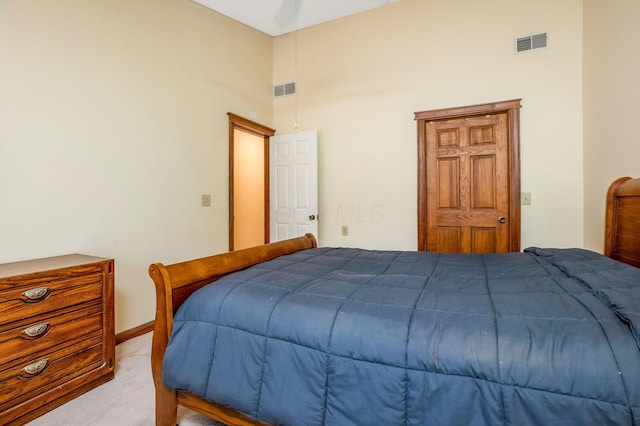 154 Oak Creek Pl, Columbus, OH 43230 - bedroom featuring carpet, a towering ceiling, and a ceiling fan