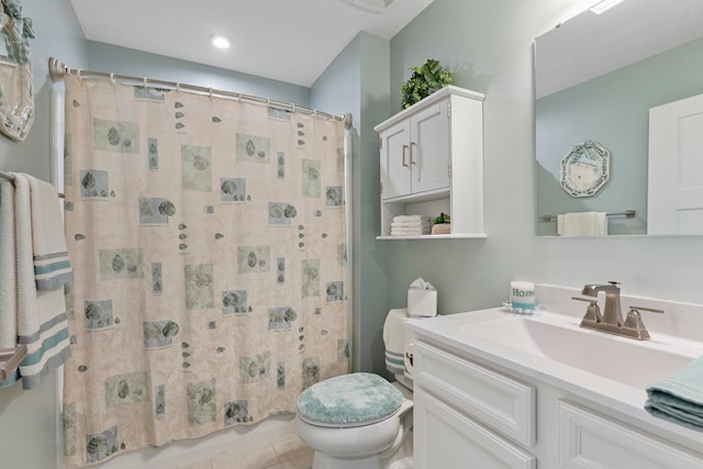 211 Talla Rd S, Delaware, OH 43015 - full bath with vanity, a shower with curtain, and tile patterned floors