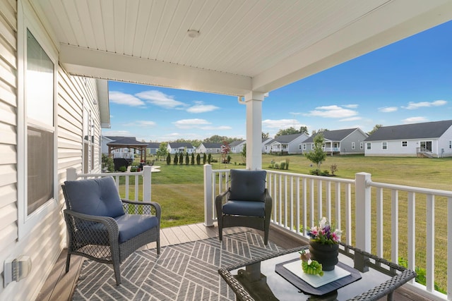 211 Talla Rd S, Delaware, OH 43015 - view of patio featuring a residential view and a gazebo