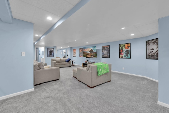 6598 Estate View Dr S, Blacklick, OH 43004 - living room featuring carpet and recessed lighting