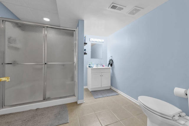 6598 Estate View Dr S, Blacklick, OH 43004 - bathroom featuring vanity, a shower stall, and tile patterned floors