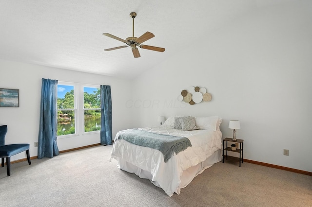 526 Springwood Lake Dr, Columbus, OH 43230 - carpeted bedroom featuring lofted ceiling and ceiling fan