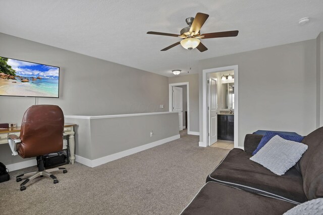 68 Asbury Ave, Newark, OH 43055 - office area with carpet floors and ceiling fan