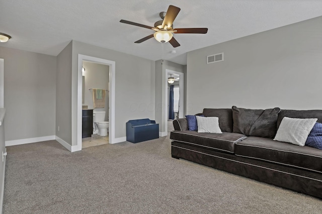 68 Asbury Ave, Newark, OH 43055 - living area with ceiling fan and carpet