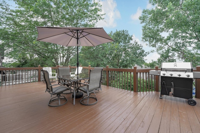 1691 Cloverdale Dr, Lancaster, OH 43130 - wooden terrace featuring outdoor dining space and a grill