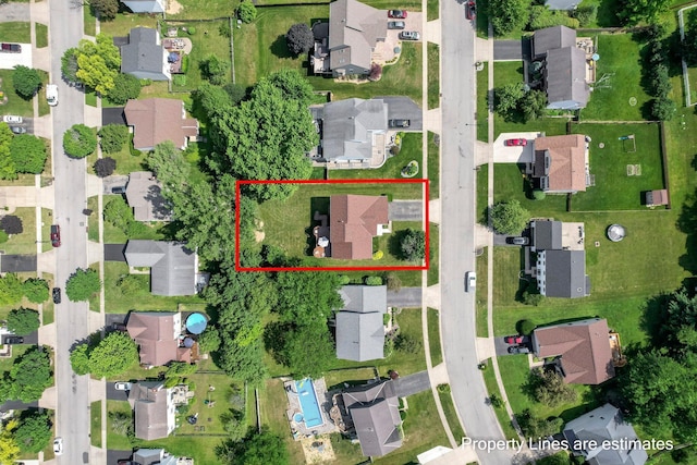 1691 Cloverdale Dr, Lancaster, OH 43130 - aerial view of residential area featuring property parcel outlined