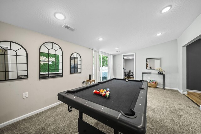 1815 Union St, Lancaster, OH 43130 - playroom with billiards table, recessed lighting, and carpet floors
