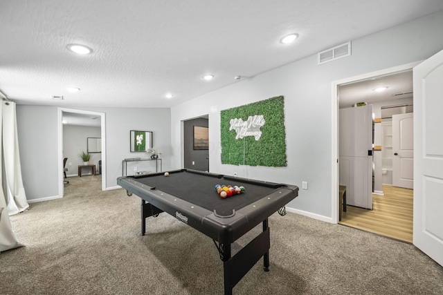 1815 Union St, Lancaster, OH 43130 - recreation room with light colored carpet, billiards, and recessed lighting