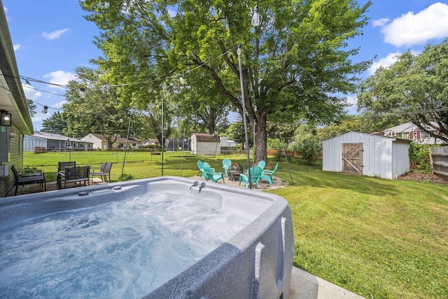 1815 Union St, Lancaster, OH 43130 - view of yard with a hot tub and a storage shed