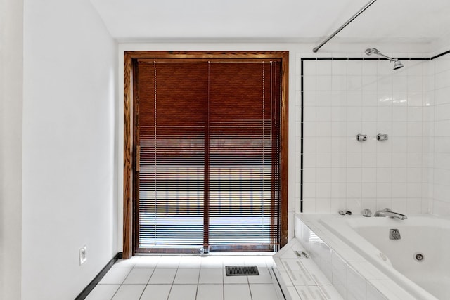 1054 Highland Dr, Columbus, OH 43220 - full bathroom with tile patterned flooring and a combined bath / shower with jetted tub