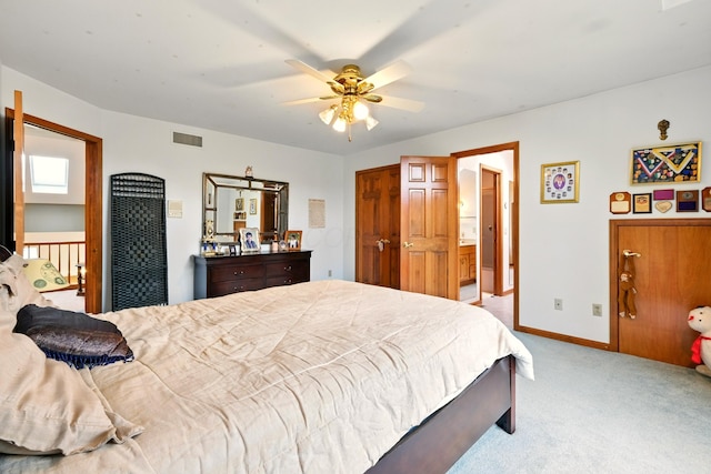 1515 Oak Run Ct, Mansfield, OH 44906 - carpeted bedroom with baseboards and a ceiling fan