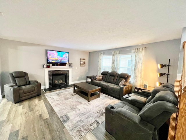 6871 Manor Crest Ln, Canal Winchester, OH 43110 - living room with wood finished floors and a fireplace