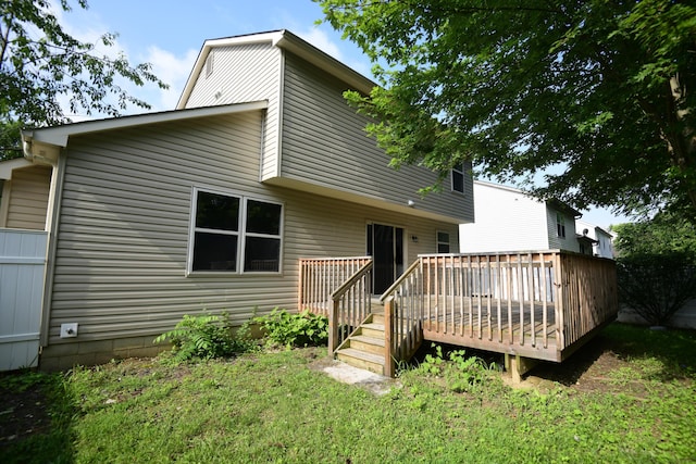 3565 Motts Place Ct, Canal Winchester, OH 43110 - rear view of property with a deck and a yard