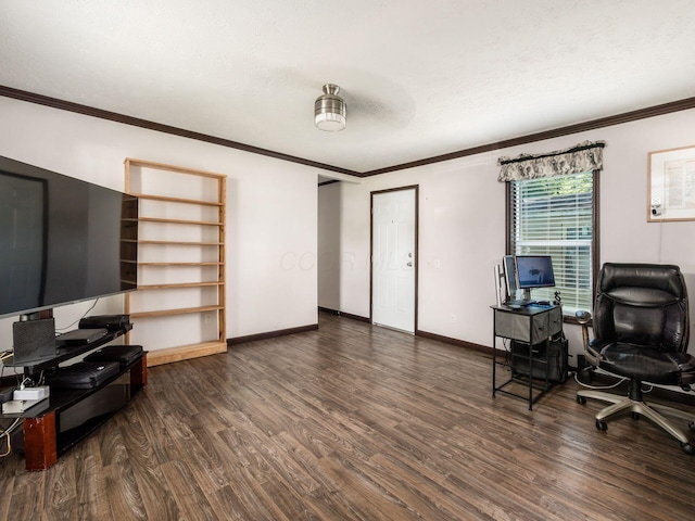 10610 E State Route 762 Unit 74B, Lockbourne, OH 43137 - home office featuring wood finished floors and crown molding