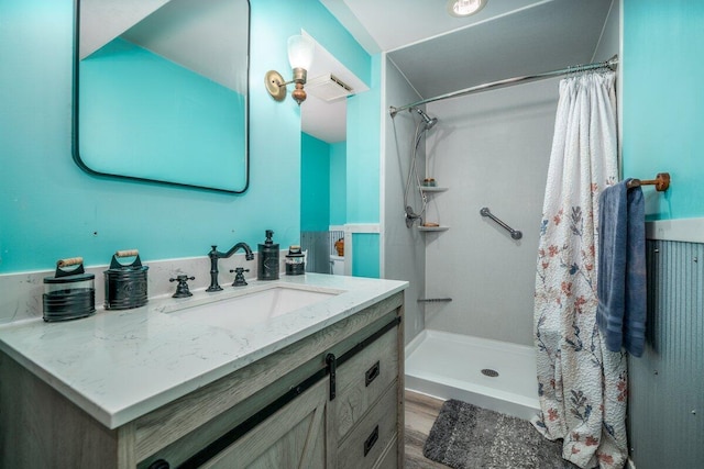 537 Dunkle Rd, Circleville, OH 43113 - bathroom featuring vanity and a stall shower