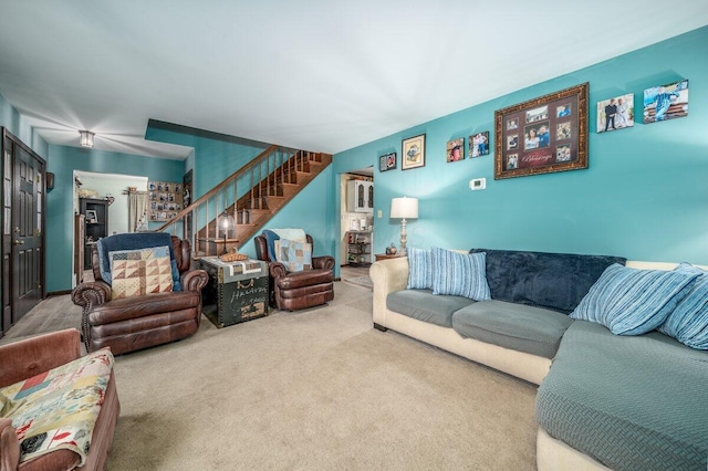 537 Dunkle Rd, Circleville, OH 43113 - living area with stairway and carpet flooring