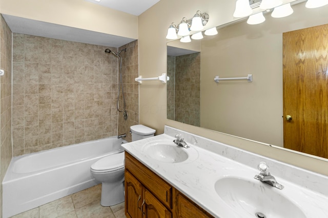 4775 Saint Andrews Dr, Westerville, OH 43082 - bathroom with shower / bathtub combination, double vanity, and tile patterned floors