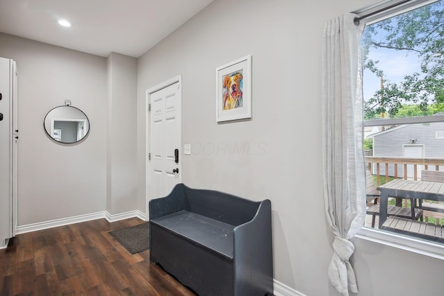 1366 Cole St, Columbus, OH 43205 - entryway with dark wood-style flooring and recessed lighting