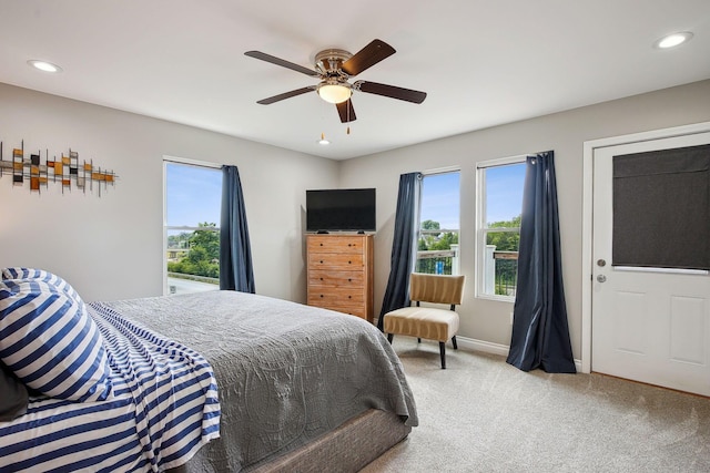1366 Cole St, Columbus, OH 43205 - carpeted bedroom with recessed lighting and a ceiling fan