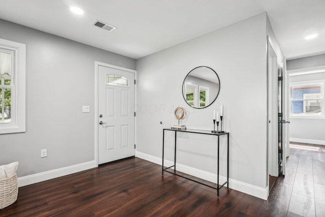 4425 Saint Ann Ln, Columbus, OH 43213 - foyer featuring dark wood-type flooring and recessed lighting
