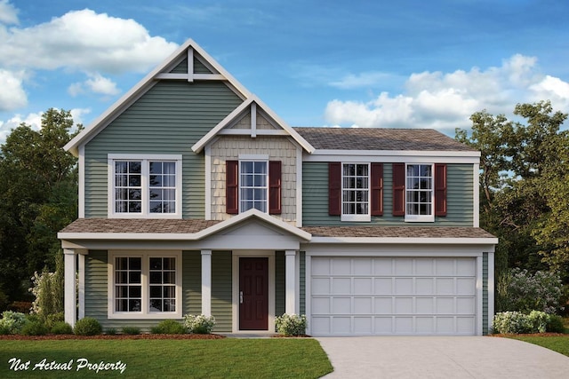 368 Isaac Tharp St, Pataskala, OH 43062 - view of front of house featuring a garage, concrete driveway, and a front yard