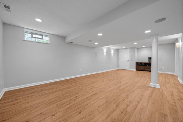 8135 Barlow Rd, Westerville, OH 43081 - below grade area with light wood finished floors and recessed lighting