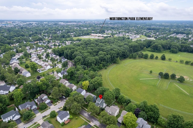 8135 Barlow Rd, Westerville, OH 43081 - aerial perspective of suburban area featuring a tree filled landscape