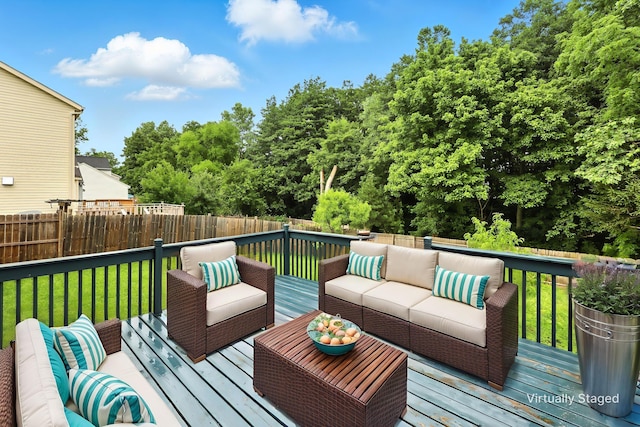 3576 Blendon Bend Way, Columbus, OH 43231 - wooden deck featuring outdoor lounge area and view of wooded area