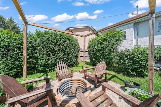 3221 E Hudson St, Columbus, OH 43219 - view of patio featuring an outdoor fire pit