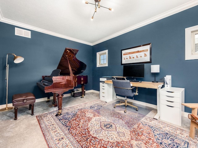 5808 Glendavon Loop, Dublin, OH 43016 - carpeted office with ornamental molding and baseboards