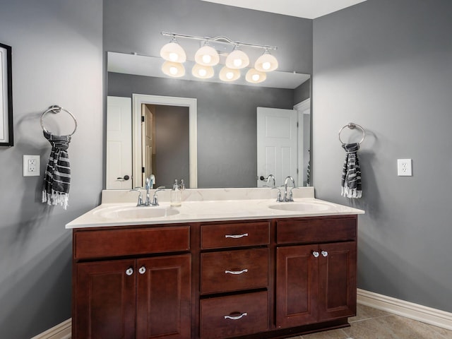 5808 Glendavon Loop, Dublin, OH 43016 - bathroom with double vanity and tile patterned flooring