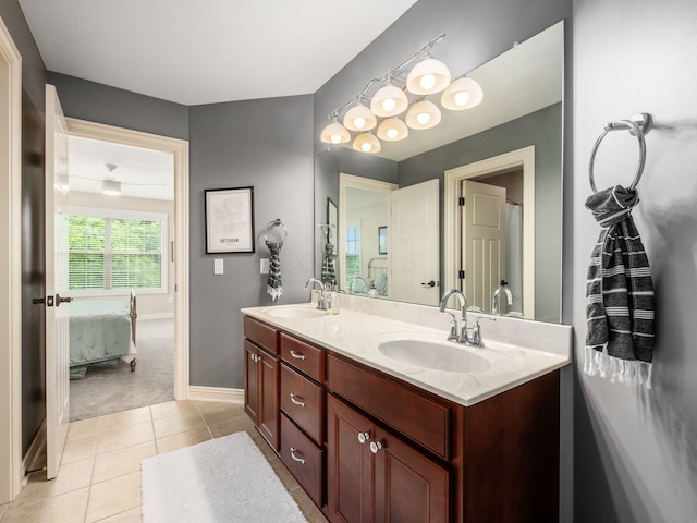 5808 Glendavon Loop, Dublin, OH 43016 - ensuite bathroom with double vanity and tile patterned floors