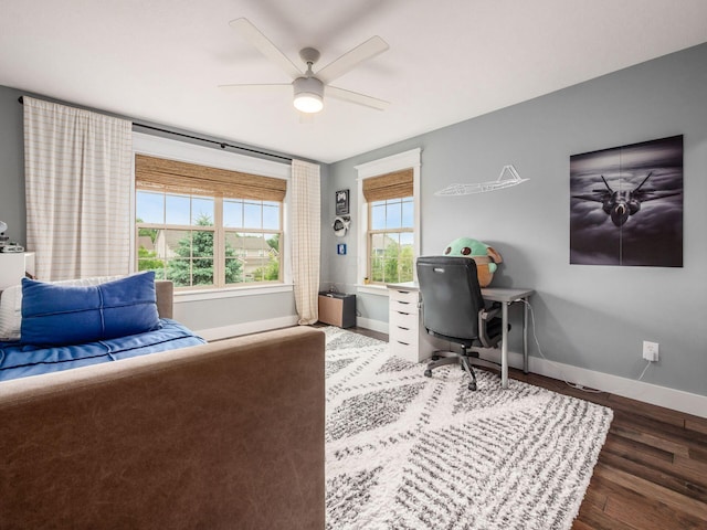 5808 Glendavon Loop, Dublin, OH 43016 - office area featuring wood finished floors and a ceiling fan