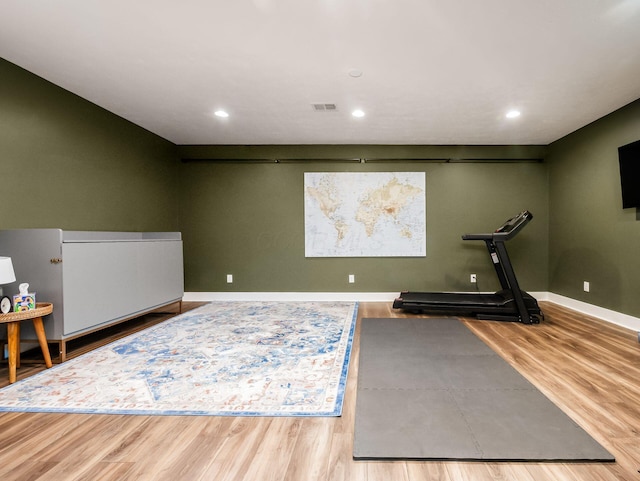 5808 Glendavon Loop, Dublin, OH 43016 - workout area with wood finished floors and recessed lighting