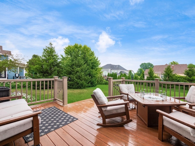 5808 Glendavon Loop, Dublin, OH 43016 - deck with an outdoor living space and a yard