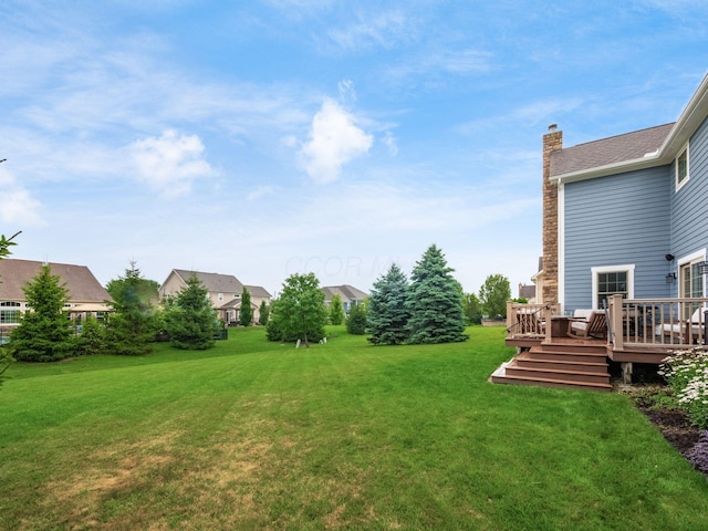 5808 Glendavon Loop, Dublin, OH 43016 - view of grassy yard featuring a deck