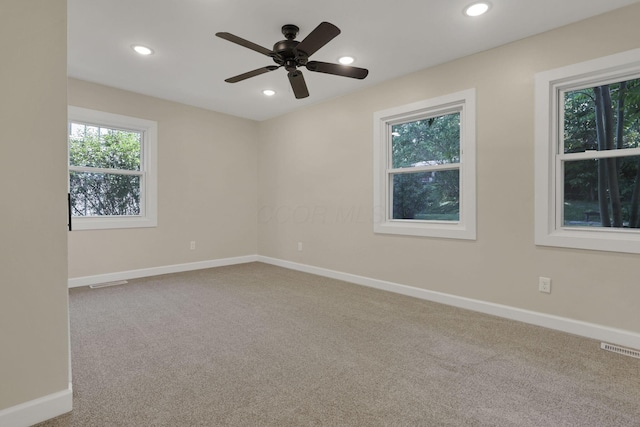 1614 Long St, Lancaster, OH 43130 - spare room with carpet, recessed lighting, and a ceiling fan