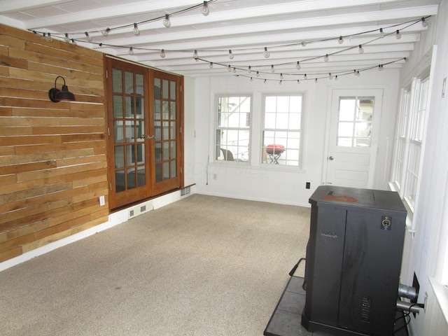 112 N Cherry St, Mount Gilead, OH 43338 - interior space featuring french doors and wood walls