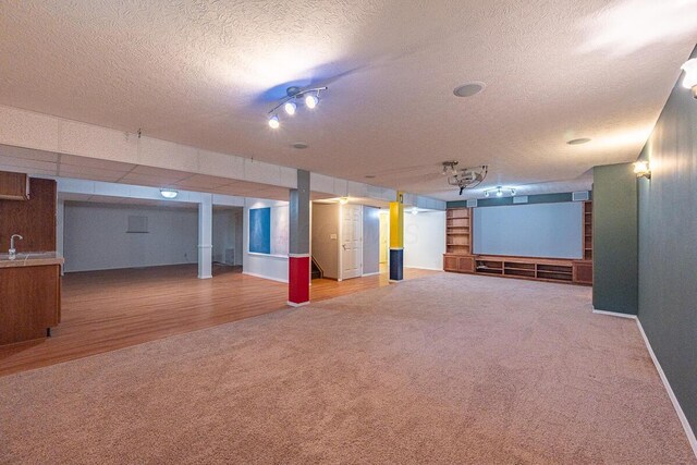 8510 Morgan St, Pickerington, OH 43147 - finished below grade area featuring carpet flooring and a textured ceiling