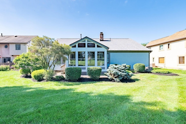 5608 Lynx Dr, Westerville, OH 43081 - back of house with a chimney and a yard