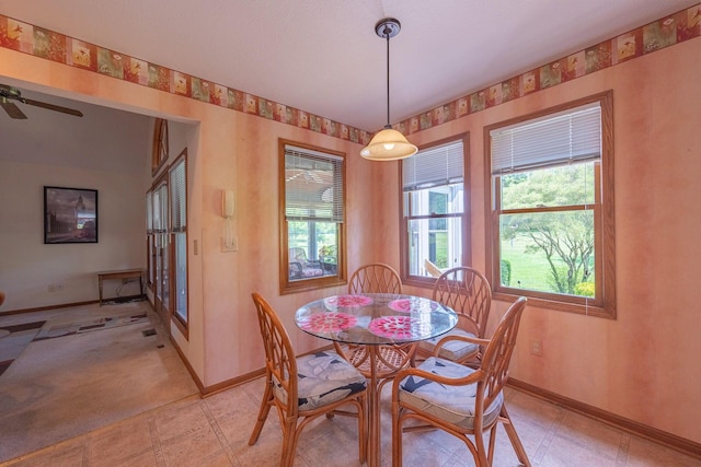 5608 Lynx Dr, Westerville, OH 43081 - dining space with plenty of natural light and ceiling fan